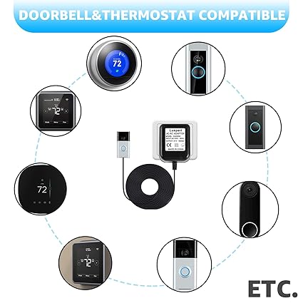 (image for) Doorbell Transformer, 24V 500MA Doorbell Power Adapter - Compatible with Ring, Wyze, Nest, Eufy, Arl