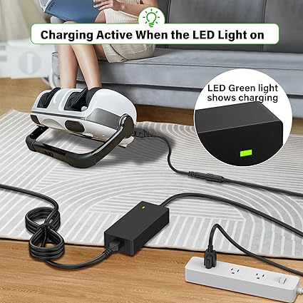 (image for) 24V Foot Massager Charger Fit for Cloud Massage Shiatsu Foot Massage Machine 9486098094, Power Cord