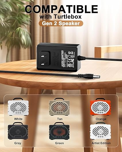 (image for) Speaker Charger for Turtlebox Gen 2 & Gen 3: Loud! Outdoor Portable Bluetooth 5.0 Speaker Power Cord