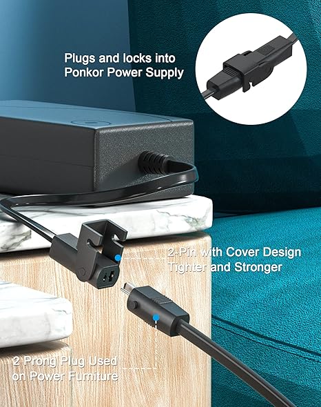 (image for) Power Recliner Power Supply, AC/DC Switching Power Supply Transformer 2-pin 29V/24V 2A Adapter with